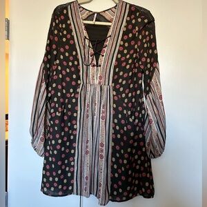 Free People Rain or Shine Pebled Chiffon Mini Dress